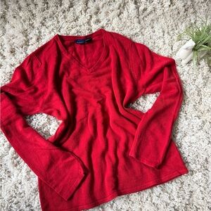 Basic Editions women’s super casual, comfy, cozy Classic Red Sweater